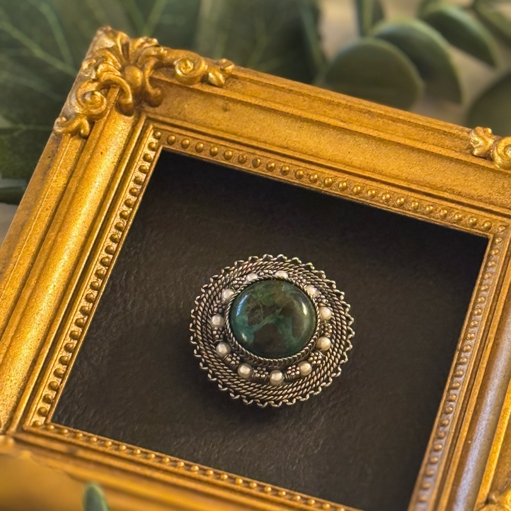 Sterling Eilat Stone VTG Brooch/Pendant - Picture 1 of 15